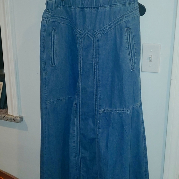 Denim Maxi Skirt - Picture 1 of 5